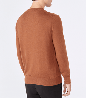 Tricô Cashmere Gola Careca Marrom