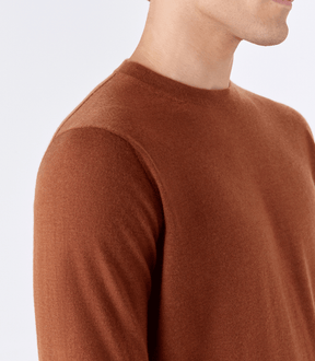 Tricô Cashmere Gola Careca Marrom