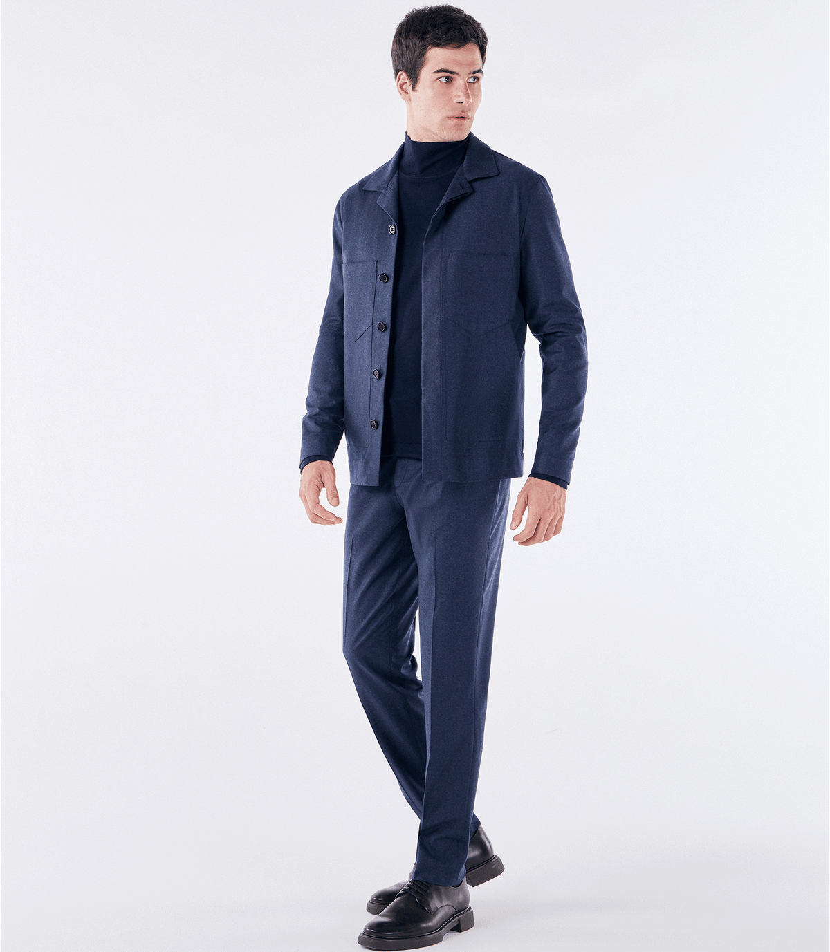 Caban Tailor Air Dois Bolsos Super 150s Azul