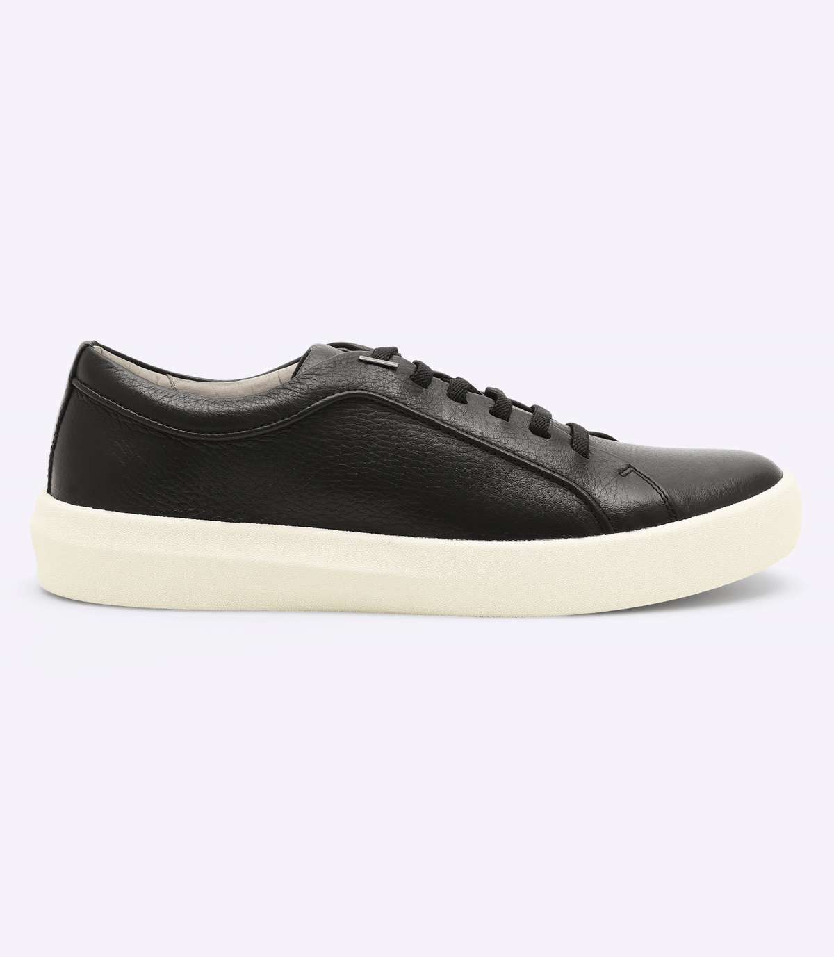 Tênis Flat Cadarço Elástico Couro Floater Preto