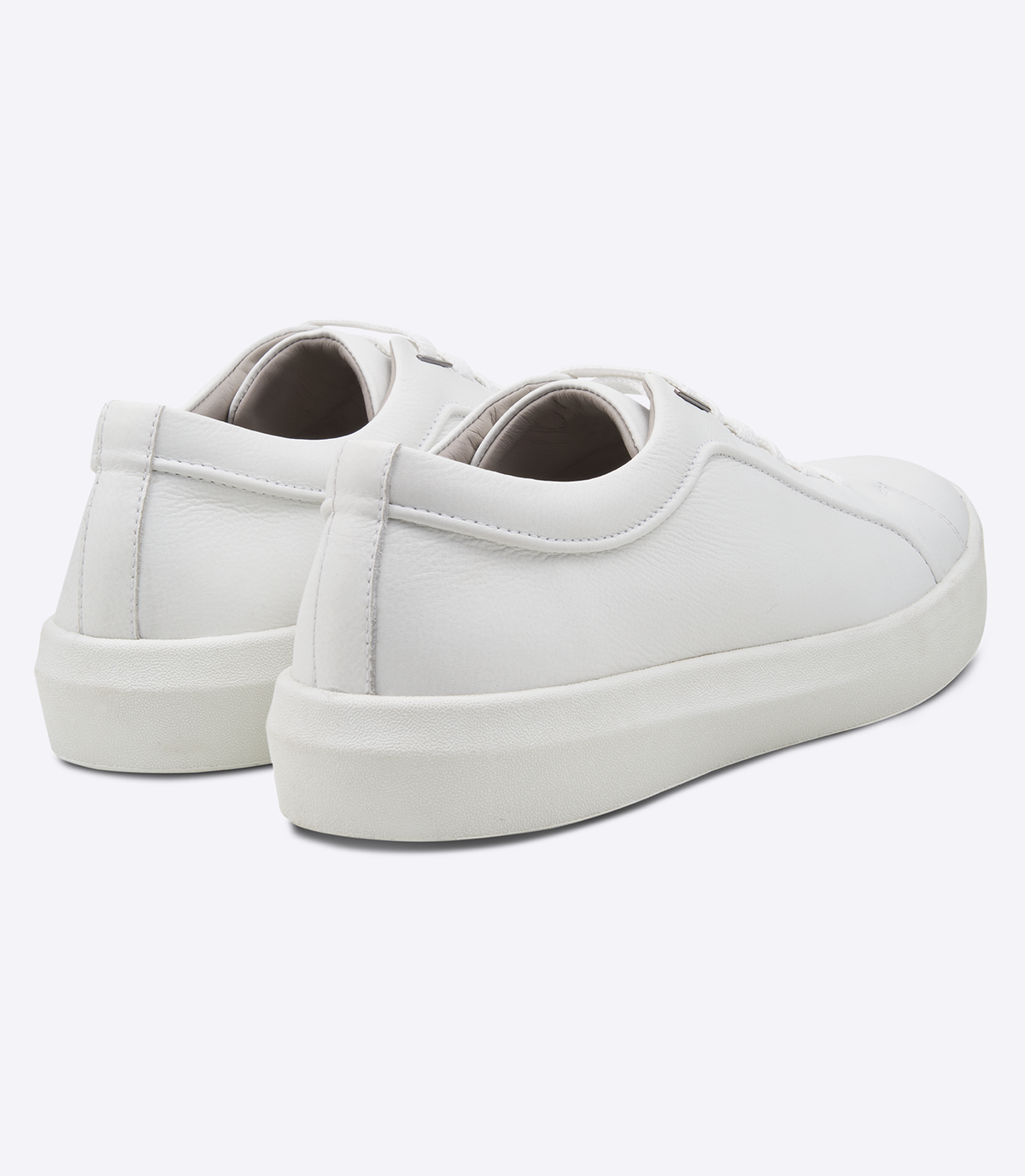 Tênis Flat Cadarço Elástico Couro Floater Branco