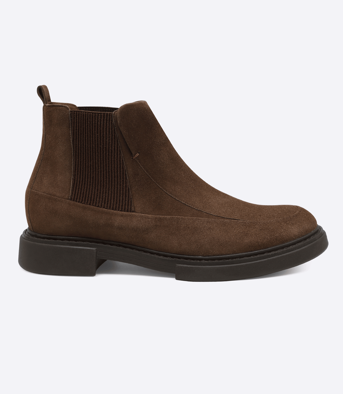 Bota Chelsea Recorte Camurça Sola Block Marrom