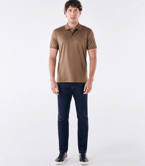 Polo Pima Clássica Kaki