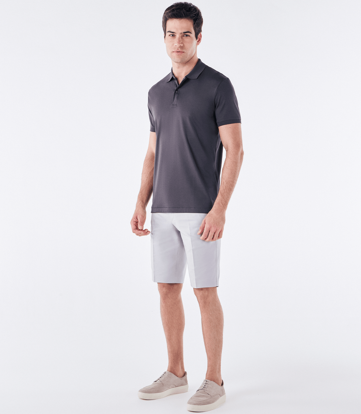 Polo Pima Clássica Cinza