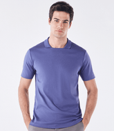 Polo Pima Decote Reto Azul