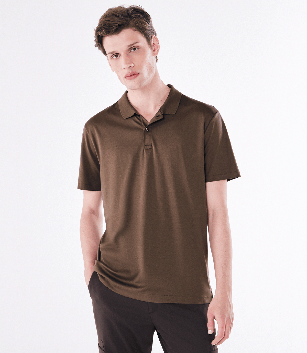 Polo Interloque Fio 140 Kaki