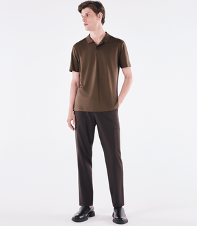 Polo Interloque Fio 140 Kaki