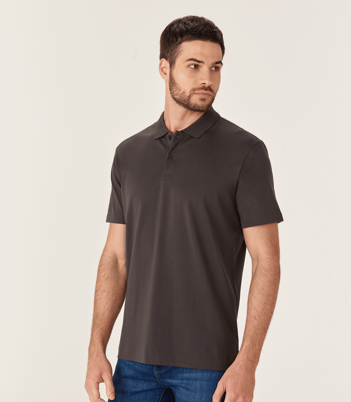Polo Interloque Fio 140 Cinza