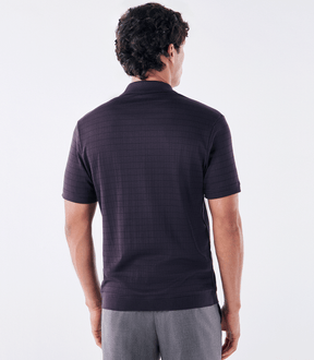 Polo Jacquard Gola V Roxo