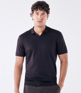 Polo Jacquard Gola V Marrom