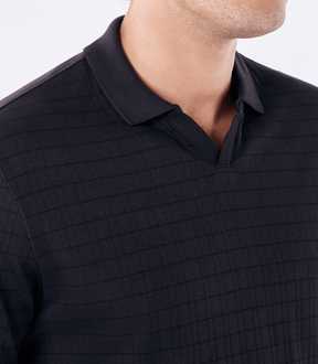 Polo Jacquard Gola V Marrom