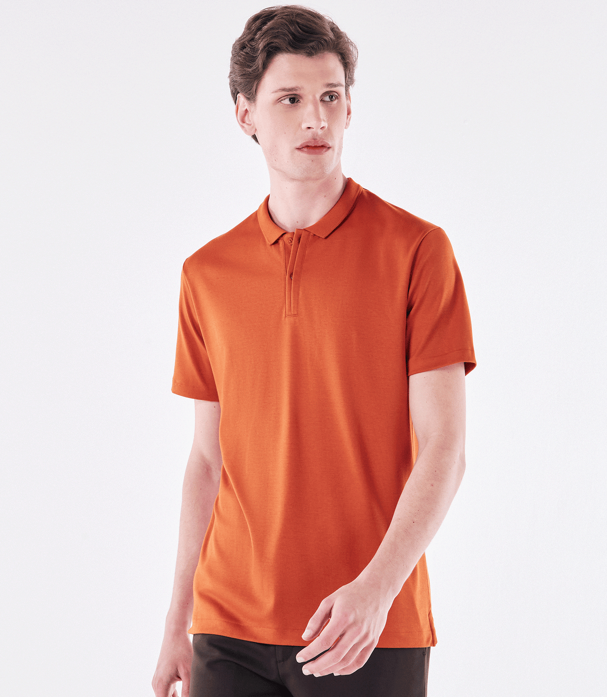 Polo Pima Meia Vista Interloque Laranja