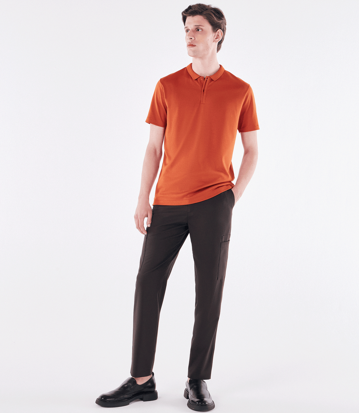 Polo Pima Meia Vista Interloque Laranja