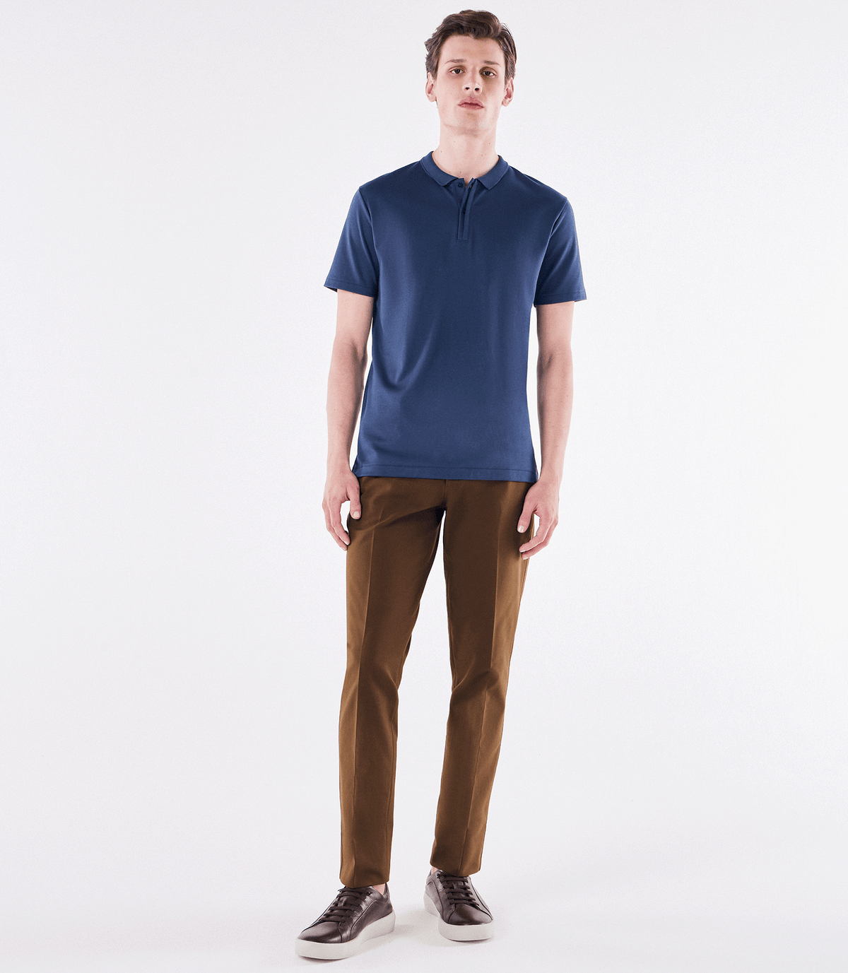 Polo Pima Meia Vista Interloque Azul