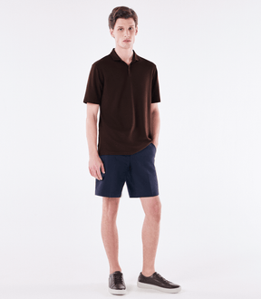 Polo Pima Gola Italiana Marrom