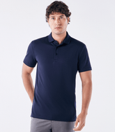 Polo Interloque Fio 140 3 Botões Azul