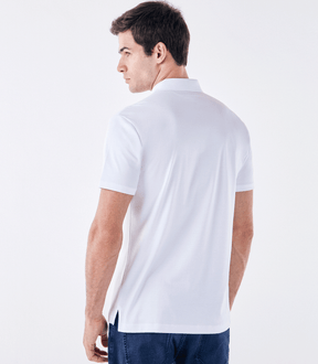 Polo Interloque Fio 140 3 Botões Branco