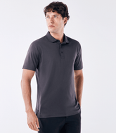 Polo Interloque Fio 140 3 Botões Cinza